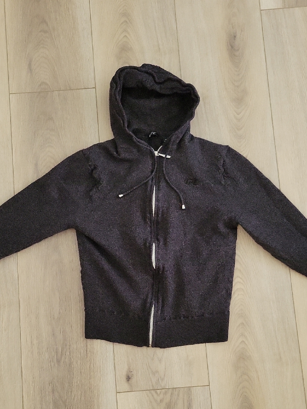 UFC Black Merino Wool Zip-Up Hoodie Sweatshirt